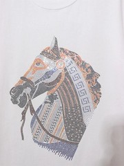 New Men Luxury Diamond Horse Rhinestones Fashion T-Shirt High Quality