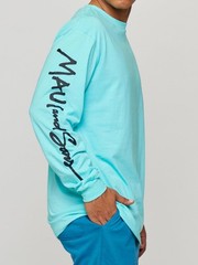 VTG 90’s Maui &Sons Cookie Logo Long Sleeve Celadon Mens Size S w/ Imperfections
