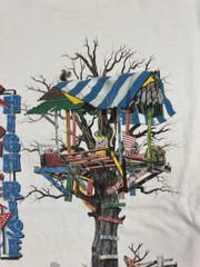 Vintage 90s Redneck High Rise Treehouse T Shirt Funny Deer Hunt Size Large White