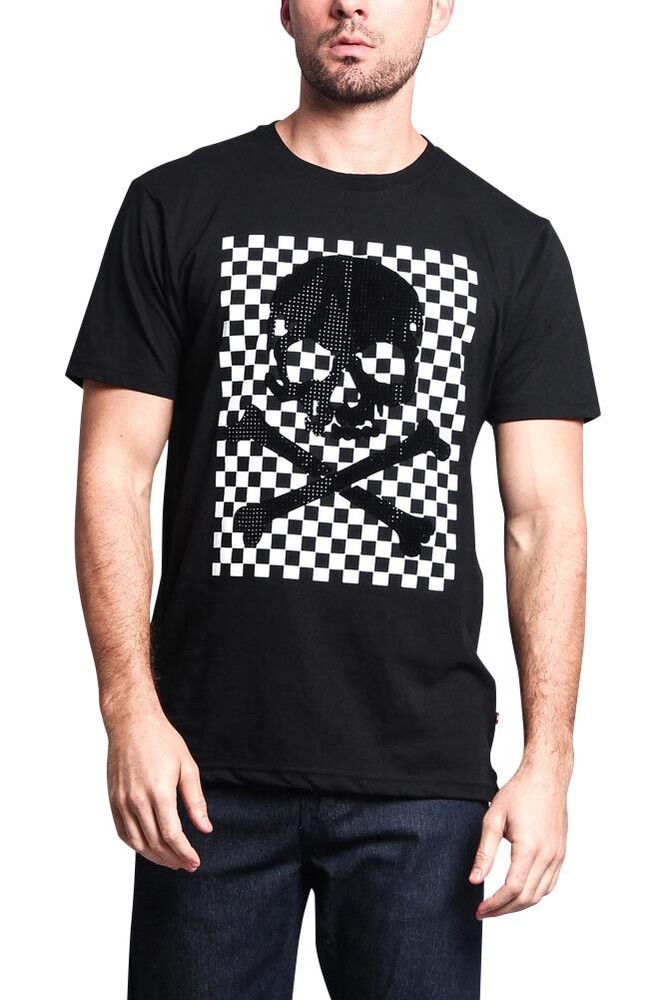 NWT Victorious Men’s Checkered Skull TEE T-Shirt TS7126
