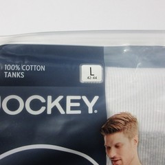 New Jockey 4 Pack Men’s Stay Cool Cotton Tanks Size Large L Black Gray White