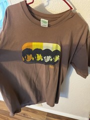 Vintage Y2K The Beatles T Shirt L Brown Rubber Soul Graphic Band Tee Apple Corps