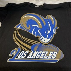 Shaka Wear Super Max Heavy LOS ANGELES RAMS Football Shirt 2XL Black Gold Blue