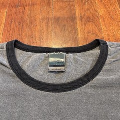 Vintage Microsoft Windows Mobile Computer Tech Faded Gray Black Ringer T-shirt L