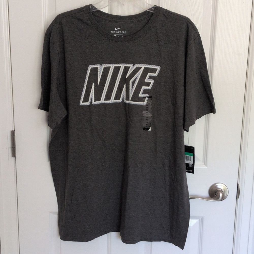 NWT Nike The Nike Tee Men’s Gray Logo Crew Neck Short Sleeve XL