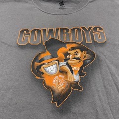 Oklahoma State Cowboys Shirt Mens 2XL Gray NCAA Football Hanes Graphic Tee
