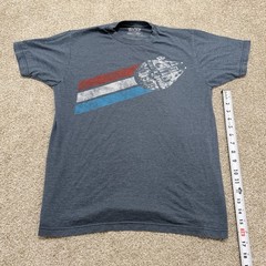 Star Wars Mad Engine Distressed Millennium Falcon Red White Blue Shirt Mens M