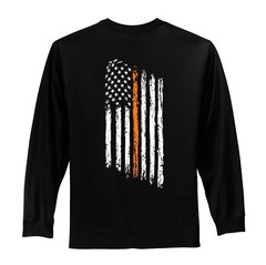 Thin Orange Line American Flag Search Rescue SAR Coast Guard Long Sleeve Shirt