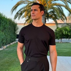 Collars & Co T-Shirt Mens S Black Cotton Silk Quiet Luxury Touch Lucca Tee NWT