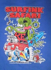 Ed Big Daddy Roth Rat Fink Hotrod Surfink Safari 2XL T Shirt Rare 2003 blue