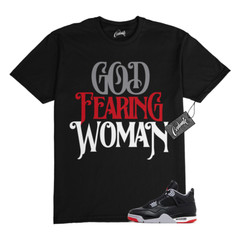 4 Bred Reimagined Black Cement Grey Varsity Red Summit White T Shirt Match GFW