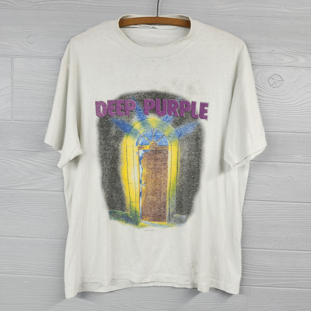Vintage 1987 Deep Purple House Of Blue Light Tour Double Sided Tshirt Large