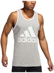 adidas Men’s Badge Of Sport Logo Graphic Tank Grey Heather White-Small