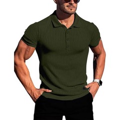 Men’s running sports fitness wear summer high stretch vertical short-sleeved POL