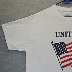 Vintage Y2K United We Stand Tshirt Mens LG Wht And Justice For All Osama Target