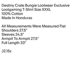 Destiny Shirt Size 3XL Bungie Lootwear Lootgaming Exclusive Long Sleeve T-Shirt
