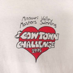 Vintage Swimming Cow T Shirt Mens Size XL White 90s Missouri Valley Masters USA