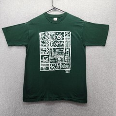 Vintage Roma Shirt Mens XL Green Italy Tourist Souvenir Colosseum Graphic 90s