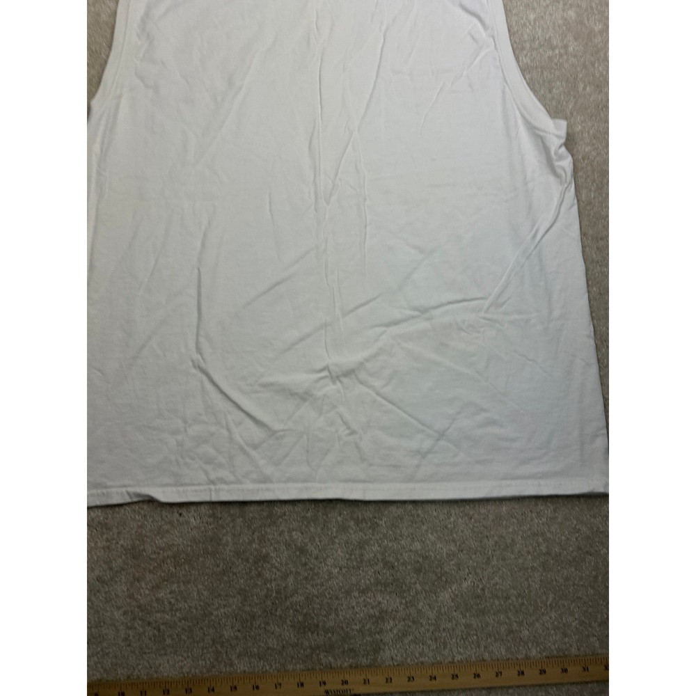 Fruit of the Loom Solid Muscle T 3XL White Cotton Basic Athletic Gym Minimalist