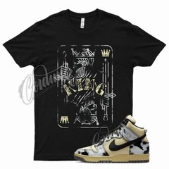 Black KING T Shirt for N Dunk High 1985 Black Acid Wash Yellowed Aged White