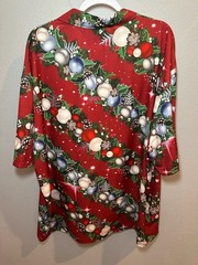 Christmas Casual 5XL Hawaiian Short Sleeve Button Up Shirt Ornaments Garland