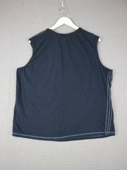 Arie Sleveless Grunge Y2K Style Tank Top Cotton Shirt Navy