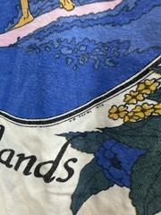 VTG 70s Poly Tees Hawaiian Islands Surf Tank Top Shirt Double Sided Print Size M