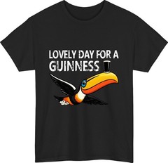 Lovely Day For A Guinness Retro Beer T-Shirt Toucan Vintage Bird Party Gift Top