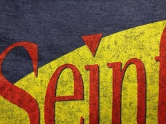 Seinfeld Shirt TV Show Distressed Logo Officially Licenced Tee Navy Mens L-XXL
