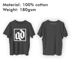 AD Black T-Shirt, Short-Sleeve Crewneck, Unisex Size M (1 Pack)