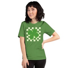 Checkered Clover St. Patrick’s Day Vintage Unisex t-shirt S,M,L,XL,2X,3X,4X
