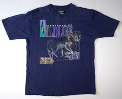 American Eagle Outfitters Grey Wolf XL T Shirt VTG Disappearing Wildlife Y2K