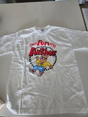 Marc Brown PBS Arthur Kids Large 90s Vintage white Tee Shirt NEW in package