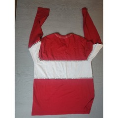 True Religion Mens Long Sleeve T-Shirt Red White Colorblock Logo Graphic Large
