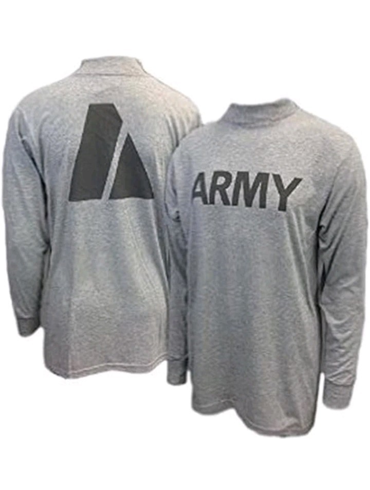 2 Packs! US ARMY GREY PT LONG SLEEVED T-Shirt PTU Size Small