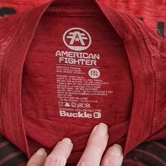 American Fighter Men’s 2XL Big & Tall Red Graphic Print Crew Neck T-Shirt