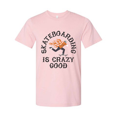 Unisex Skateboarding Graphic T Shirt With Flaming Skater Illustration And Is Cra