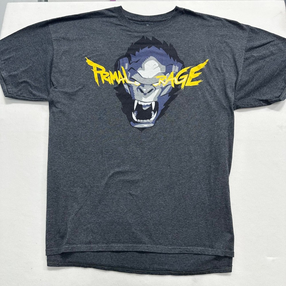 Overwatch Mens 2XL T-Shirt Charcoal Primal Rage Winston Loot Crate Gaming Tee