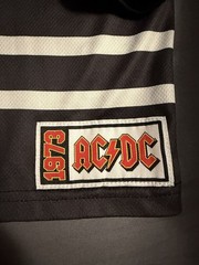 AC DC Hockey Jersey XL Black Red Lightning #73 Graphic Rock Band Long Sleeve
