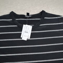 J.CREW Women’s Black/White Striped Crew Neck Short Sleeve T-Shirt Size M NWT
