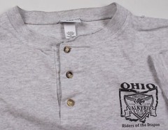 Vintage 90s Valkyrie Ohio “Riders of the Dragon” Club Graphic Gray Shirt Mens XL