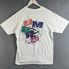 Vintage Umbro Shirt Mens Large White Sand Soccer Single Stitch 90s Thrashed USA