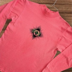 Vintage Gotcha Mens Long Sleeve Shirt Neon 90s Mock Neck Skater Surf Logo M