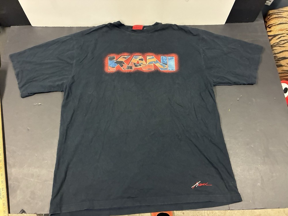 Men’s Vintage 90’s Karl Kani T Shirt Black Size XXL Spellout Logo!