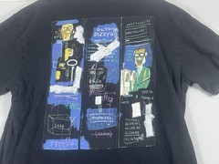 Basquiat T Shirt Mens Large Black Crown Logo Jazz Art Colorful Back Print