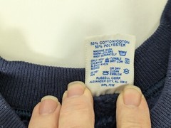 Navy XL(46) sweat shirt with Winter scene on chest 50/50 cotton poly