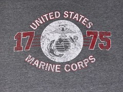 United States Marines Corps 1775 Retro Style Gray T-Shirt With Eagle Adult L