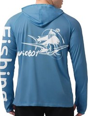 Men’s UPF 50+ Sun Hoodie Long Sleeve Fishing Shirt Lightweight Quick Dry