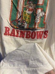 80s University Of Hawaii UH Sports Poly Tees Single Stitch I Support Rainbows 🌈