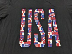 Adidas T Shirt Mens 2X USA Tee Black Red White Blue Patriotic Flag Climalite